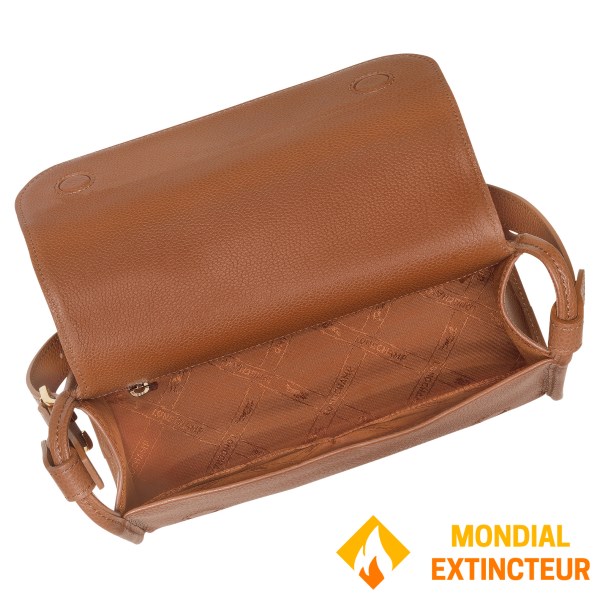 Longchamp - Sac bandoulière  Le Foulonné M caramel