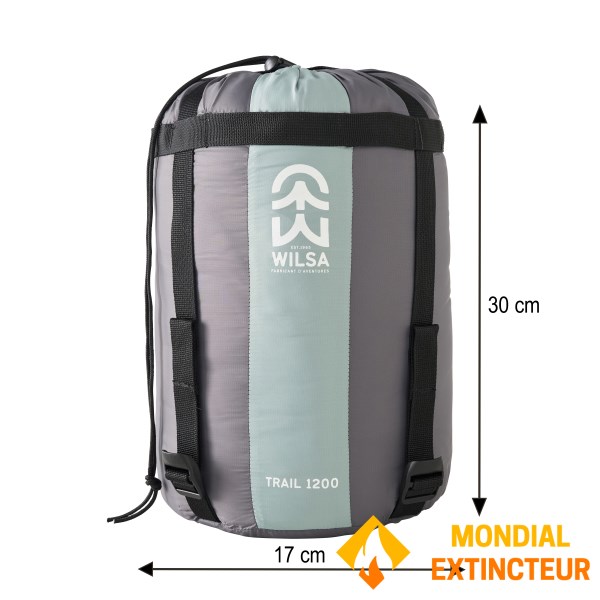 Wilsa - Sac de couchage   Light Trail 1200 Gris et vert
