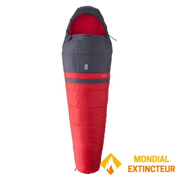 Wilsa - Sac de couchage Verdon gris et rouge