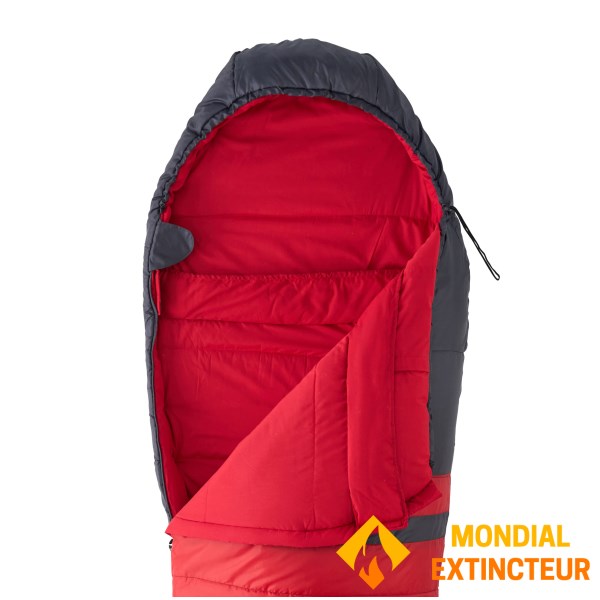 Wilsa - Sac de couchage Verdon gris et rouge