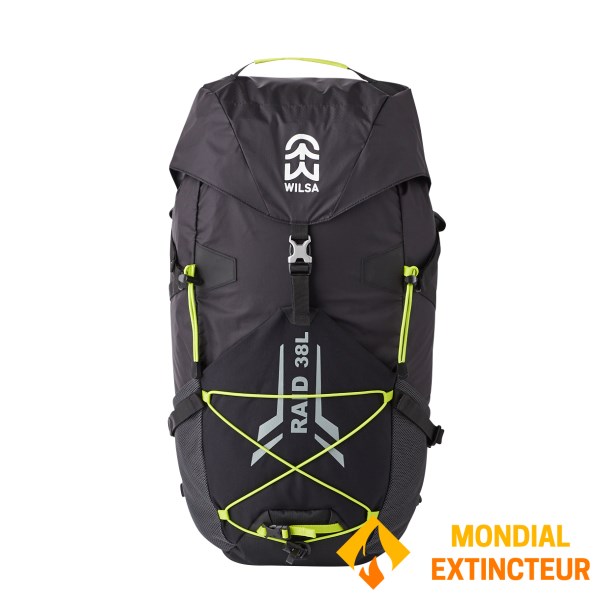 Wilsa - Sac à dos Raid trail 38L noir et jaune