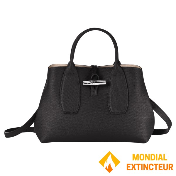 Longchamp - Sac à main Roseau Cuir Noir M