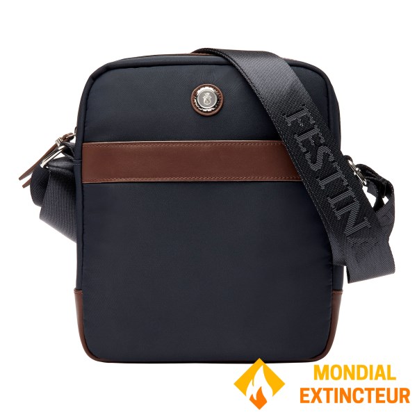 Festina - Sac reporter Button navy et marron