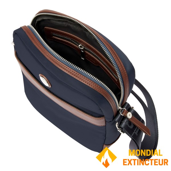 Festina - Sac reporter Button navy et marron