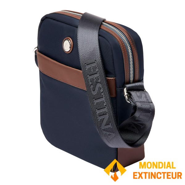 Festina - Sac reporter Button navy et marron
