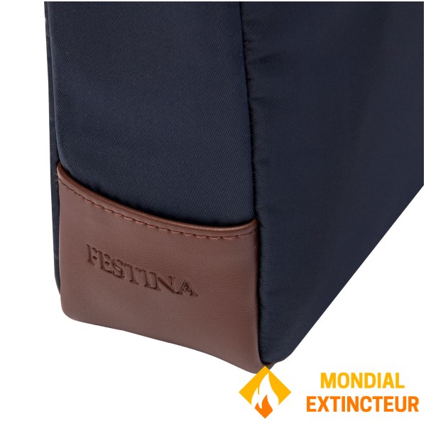 Festina - Sac reporter Button navy et marron