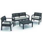 Wilsa - Salon de jardin bas Java - Anthracite