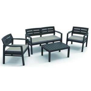 Wilsa - Salon de jardin bas Java - Anthracite