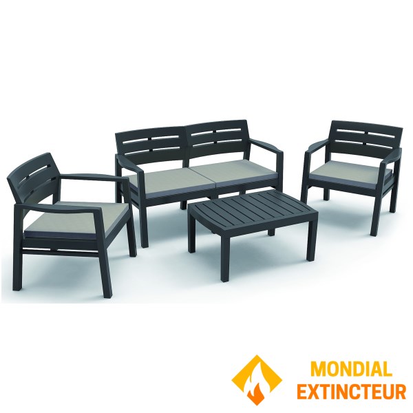 Wilsa - Salon de jardin bas Java - Anthracite