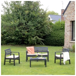Wilsa - Salon de jardin bas Java - Anthracite