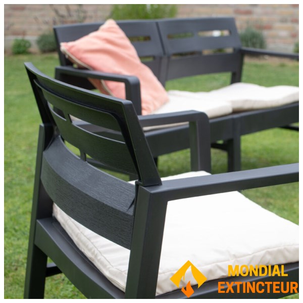 Wilsa - Salon de jardin bas Java - Anthracite