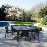 Wilsa - Salon de jardin Como gris 4/8P