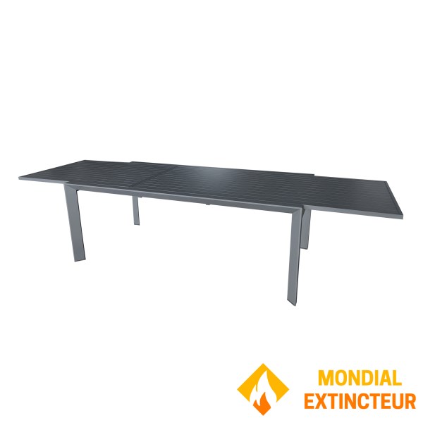 Wilsa - Salon de jardin Modulo alu gris table +10 fauteuils