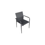 Wilsa - Salon de jardin Modulo alu gris  table + 6 fauteuils