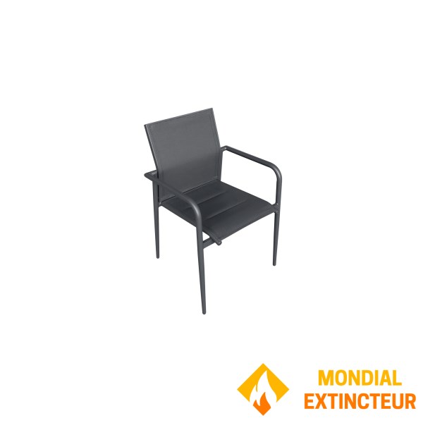 Wilsa - Salon de jardin Modulo alu gris  table + 6 fauteuils