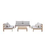 Wilsa - Salon de jardin TOUQUET 4/6p en teck massif Taupe