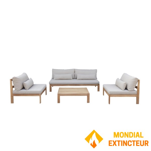 Wilsa - Salon de jardin TOUQUET 4/6p en teck massif Taupe