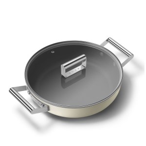 Smeg - Sauteuse 28 cm  Esthétique Années 50 crème mat