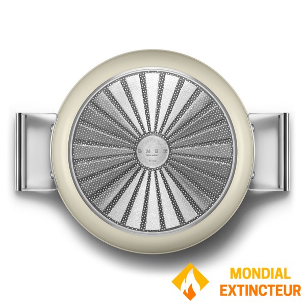 Smeg - Sauteuse 28 cm  Esthétique Années 50 crème mat