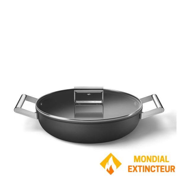 Smeg - Sauteuse 28 cm Esthétique Années 50 noir mat