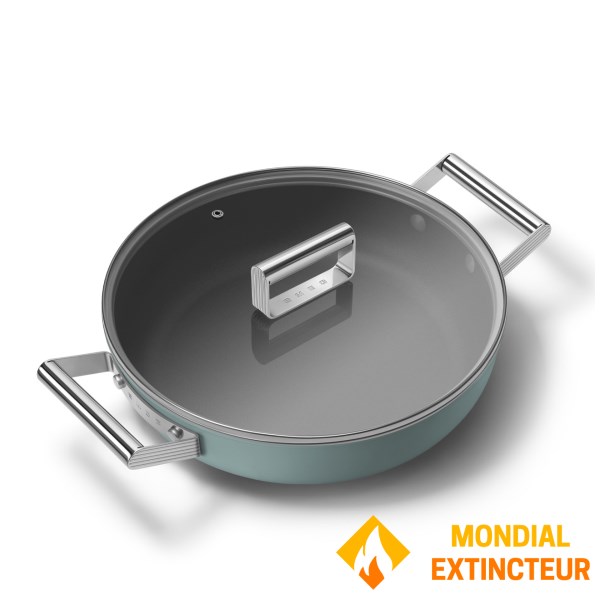 Smeg - Sauteuse 28 cm  Esthétique Années 50 vert mat