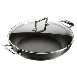 Le Creuset - Sauteuse  "Les Forgées" 30cm  avec Couvercle Noir