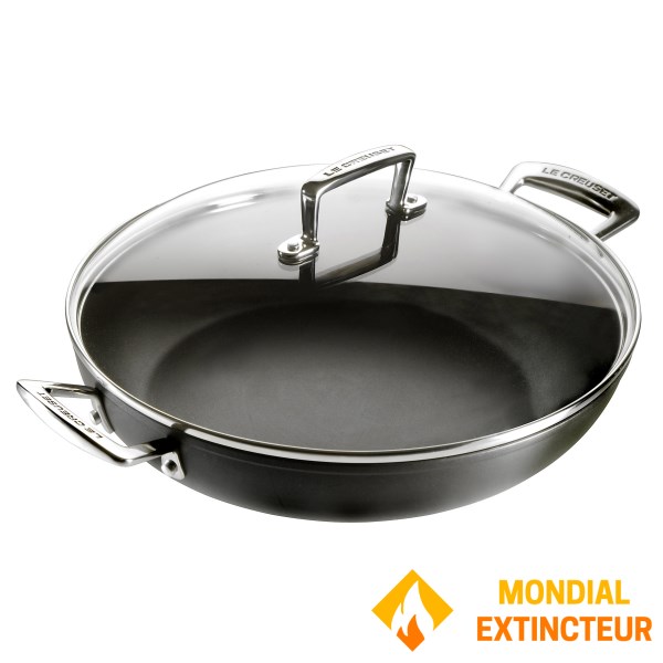 Le Creuset - Sauteuse  "Les Forgées" 30cm  avec Couvercle Noir