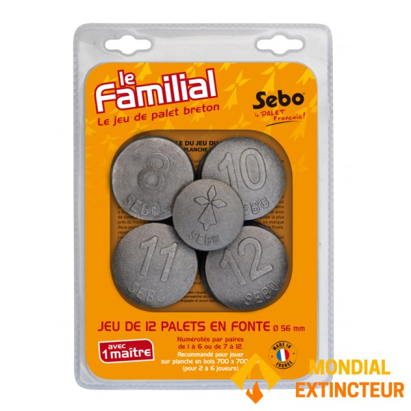 Cadetel - Jeu d'extérieur Sebo - 12 palets + 1 maître fonte