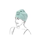 Nature et decouvertes - Serviette pour cheveux Turban vert d'eau