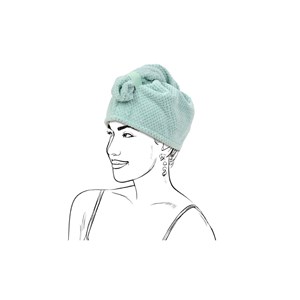 Nature et decouvertes - Serviette pour cheveux Turban vert d'eau