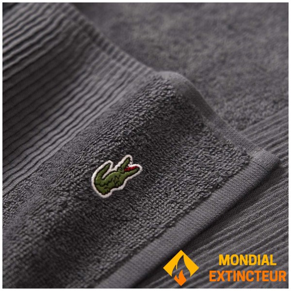 Lacoste - Serviette de toilette L Lecroco bitume 50 X 100