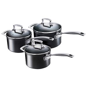 Le Creuset - Set de 3 Casseroles "Les Forgées"  - Noir