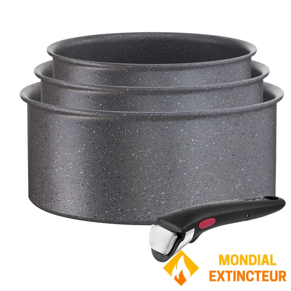 Tefal - Set de 3 casseroles + poignées Ingenio Natural Force