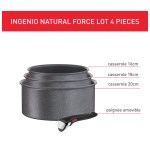 Tefal - Set de 3 casseroles + poignées Ingenio Natural Force