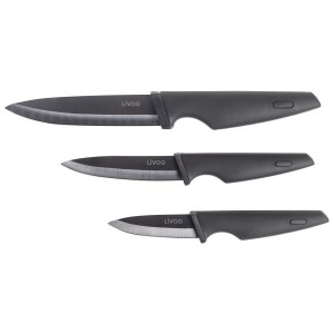 Livoo - Set 3 couteaux Céramique Noir