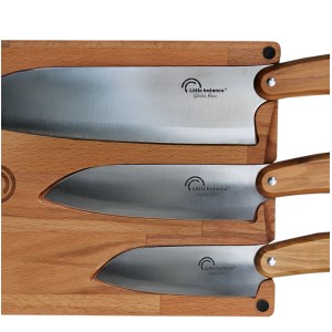 Little Balance - Set 3 couteaux Santoku + planche