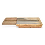 Livoo - Set de couteaux et support acier et bois