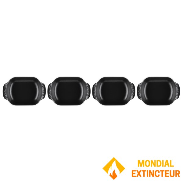 Le Creuset - Set mini-plats à four Gourmand x4 - 13 cm noir mat