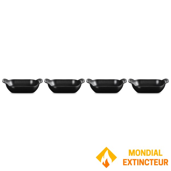 Le Creuset - Set mini-plats à four Gourmand x4 - 13 cm noir mat