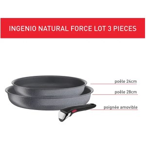 Tefal - Set de 2 poêles + poignées Ingenio Natural Force