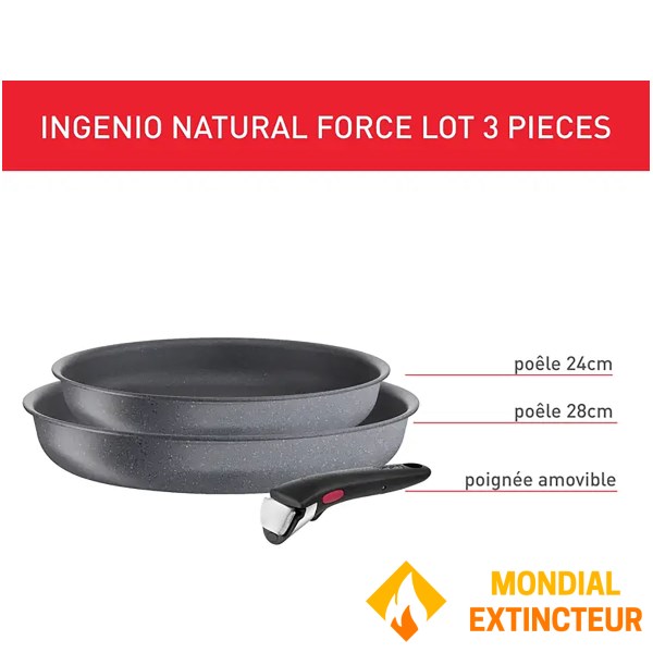 Tefal - Set de 2 poêles + poignées Ingenio Natural Force