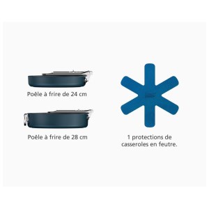Joseph Joseph - Set de poêles Space Blue (3 Pièces)