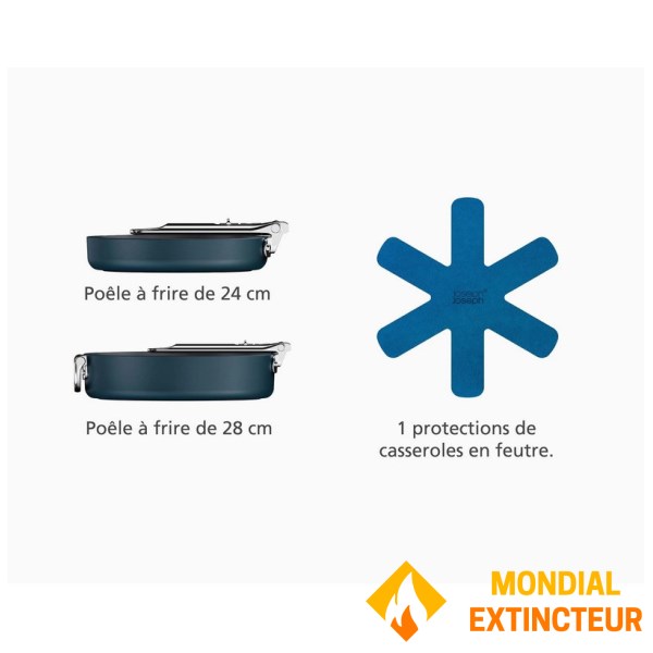 Joseph Joseph - Set de poêles Space Blue (3 Pièces)