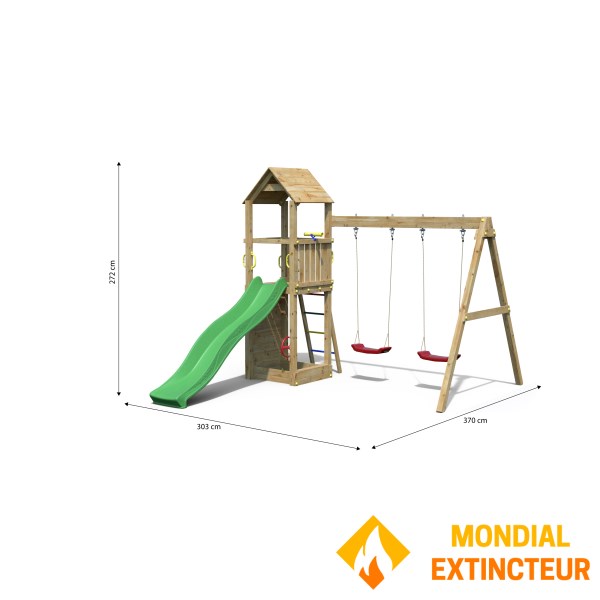 Fungoo - Station de jeux Flappi avec Balançoire Double