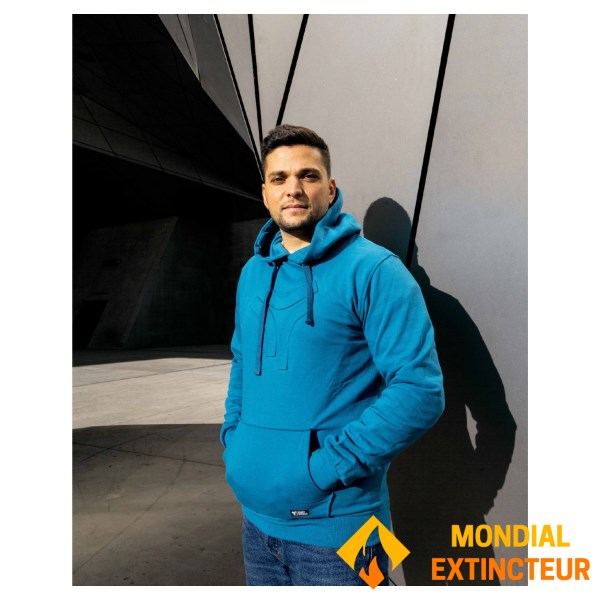 Rugby Division - Sweatshirt capuche homme 3D Bleu pétrole XXXL