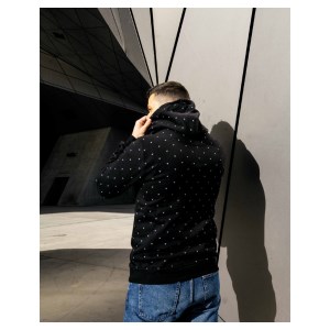 Rugby Division - Sweatshirt à capuche Multi Sign Noir/Blanc M