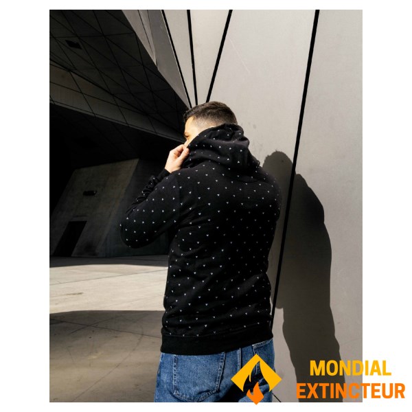 Rugby Division - Sweatshirt à capuche Multi Sign Noir/Blanc M