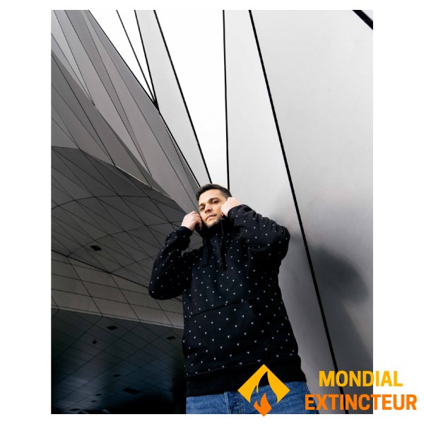 Rugby Division - Sweatshirt à capuche Multi Sign Noir/Blanc M