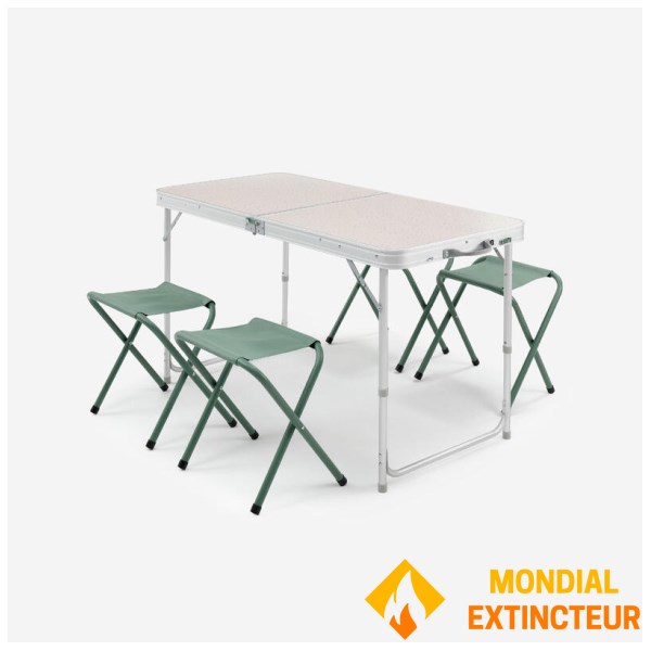 Decathlon - Table de camping Pliante + 4 tabourets 