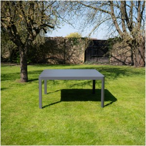 Wilsa - Table de jardin COMO carrée/rectangle 4/8p gris